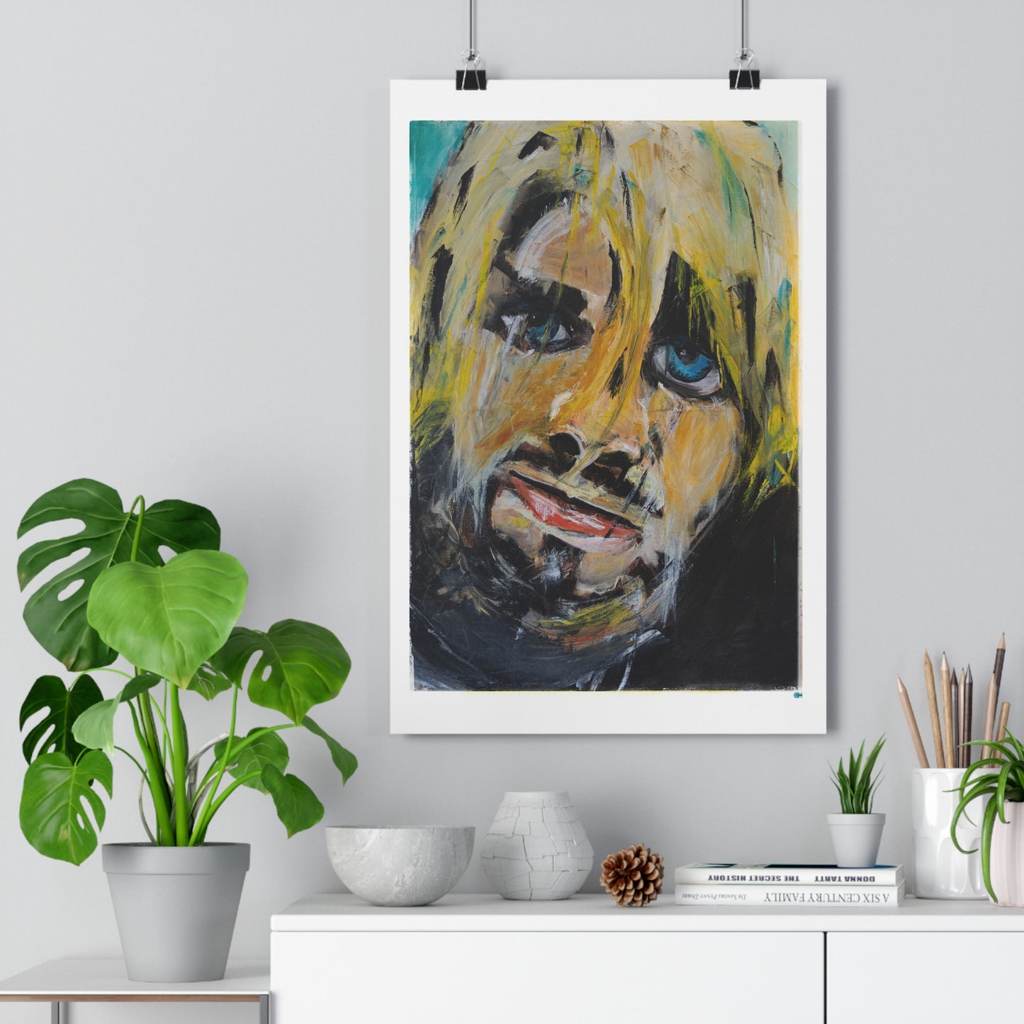 Original Giclée Art Print of Kurt Cobain in Oil