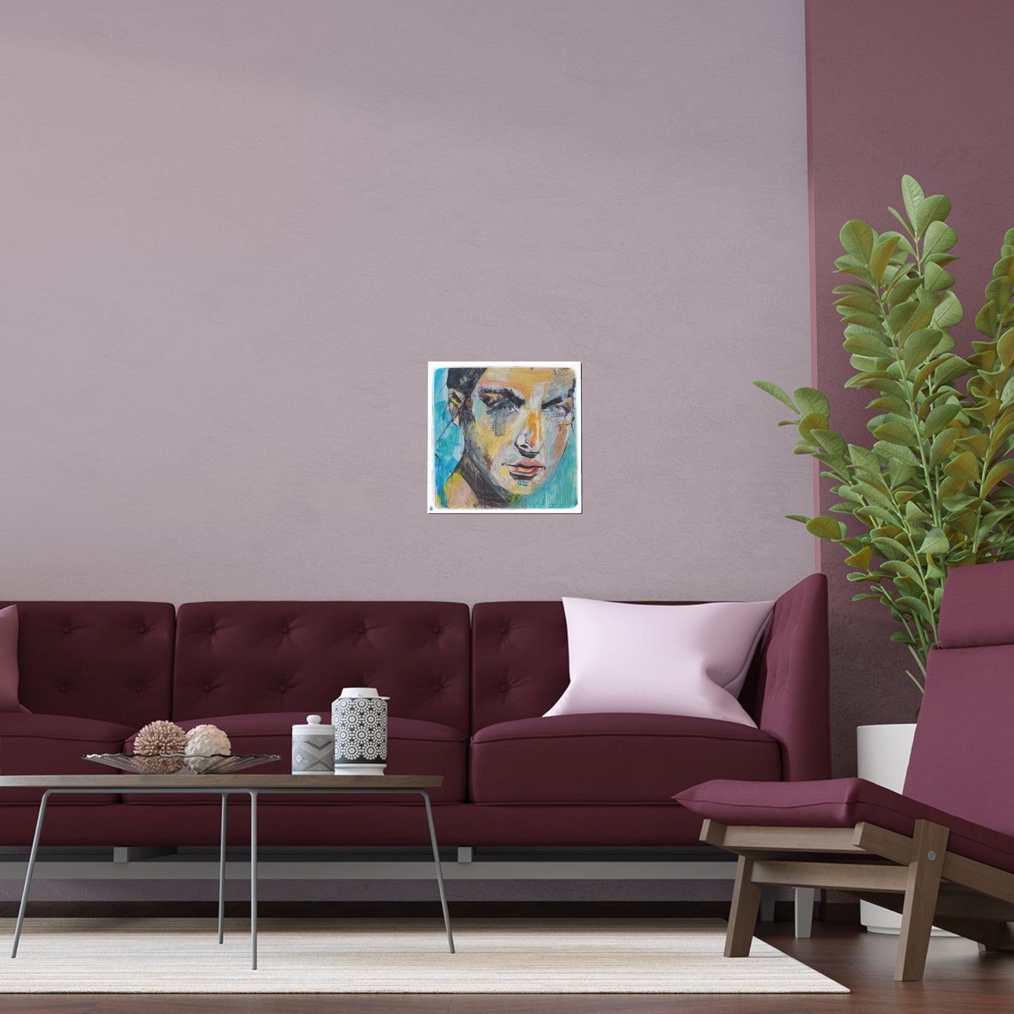 Silk Posters of Print of original oil painting of Kelly in Blue, a female portrait