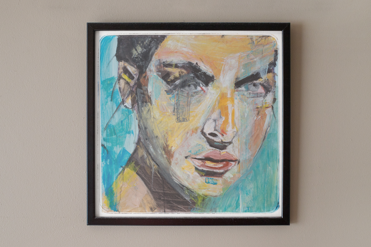Silk Posters of Print of original oil painting of Kelly in Blue, a female portrait