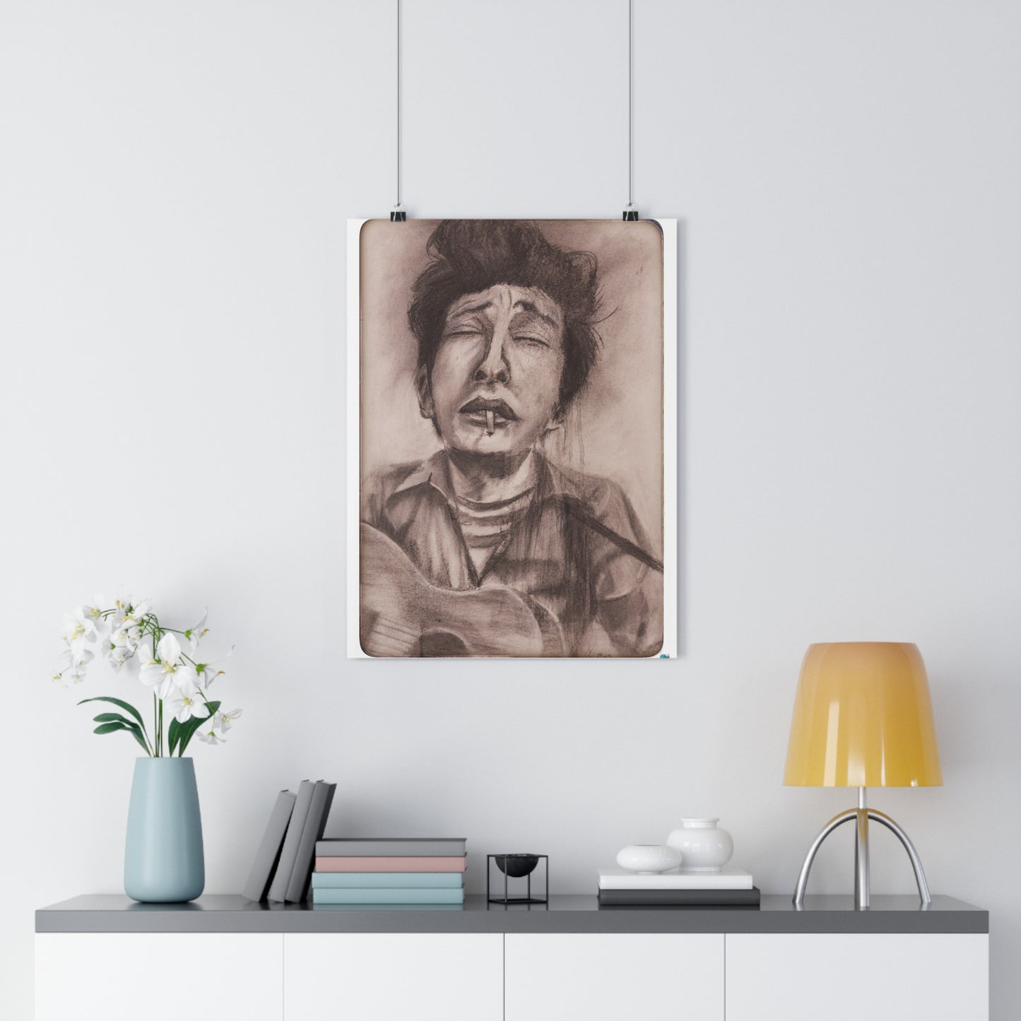 Art Print Bob Dylan Charcoal Portrait