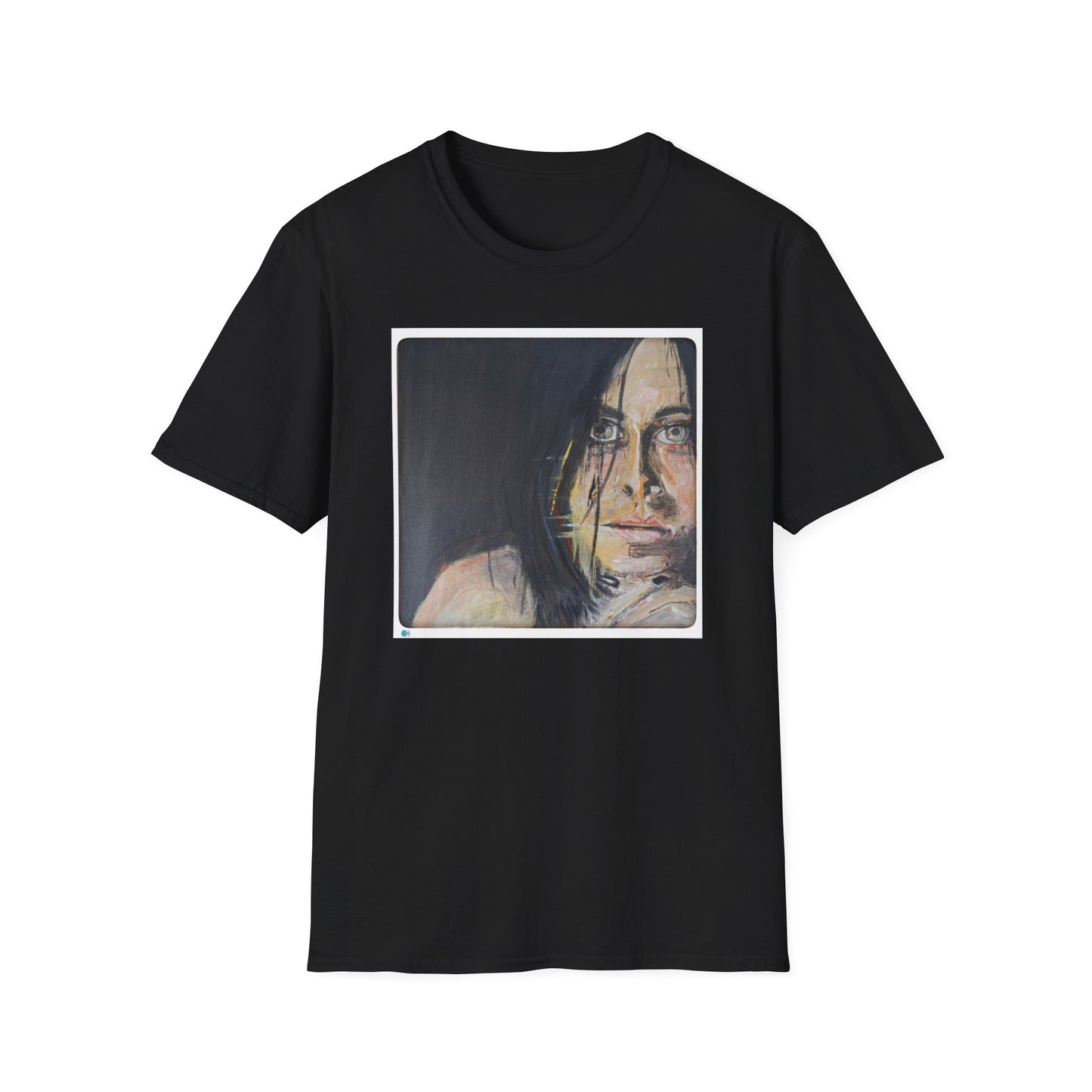 Unisex Softstyle T-Shirt with original art print of OIl painting of Sophia. Female Portrait