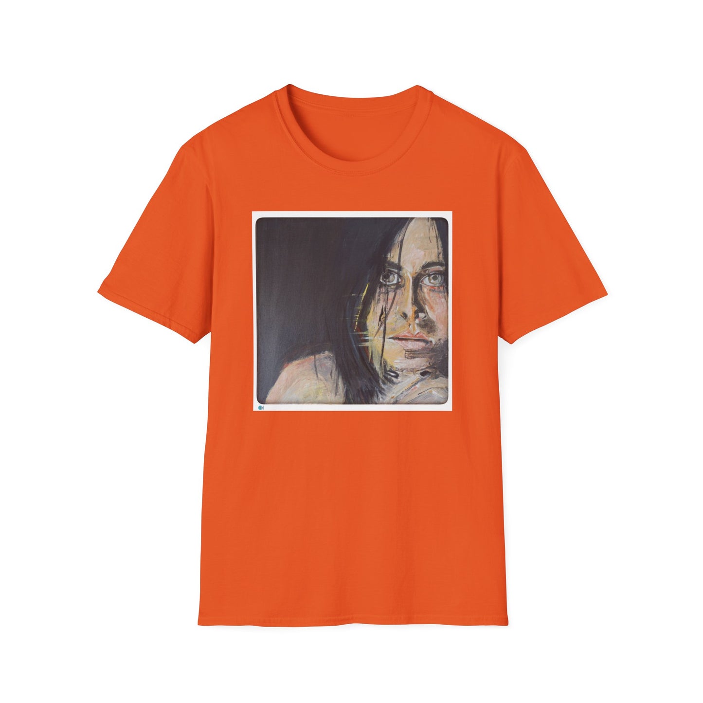 Unisex Softstyle T-Shirt with original art print of OIl painting of Sophia. Female Portrait