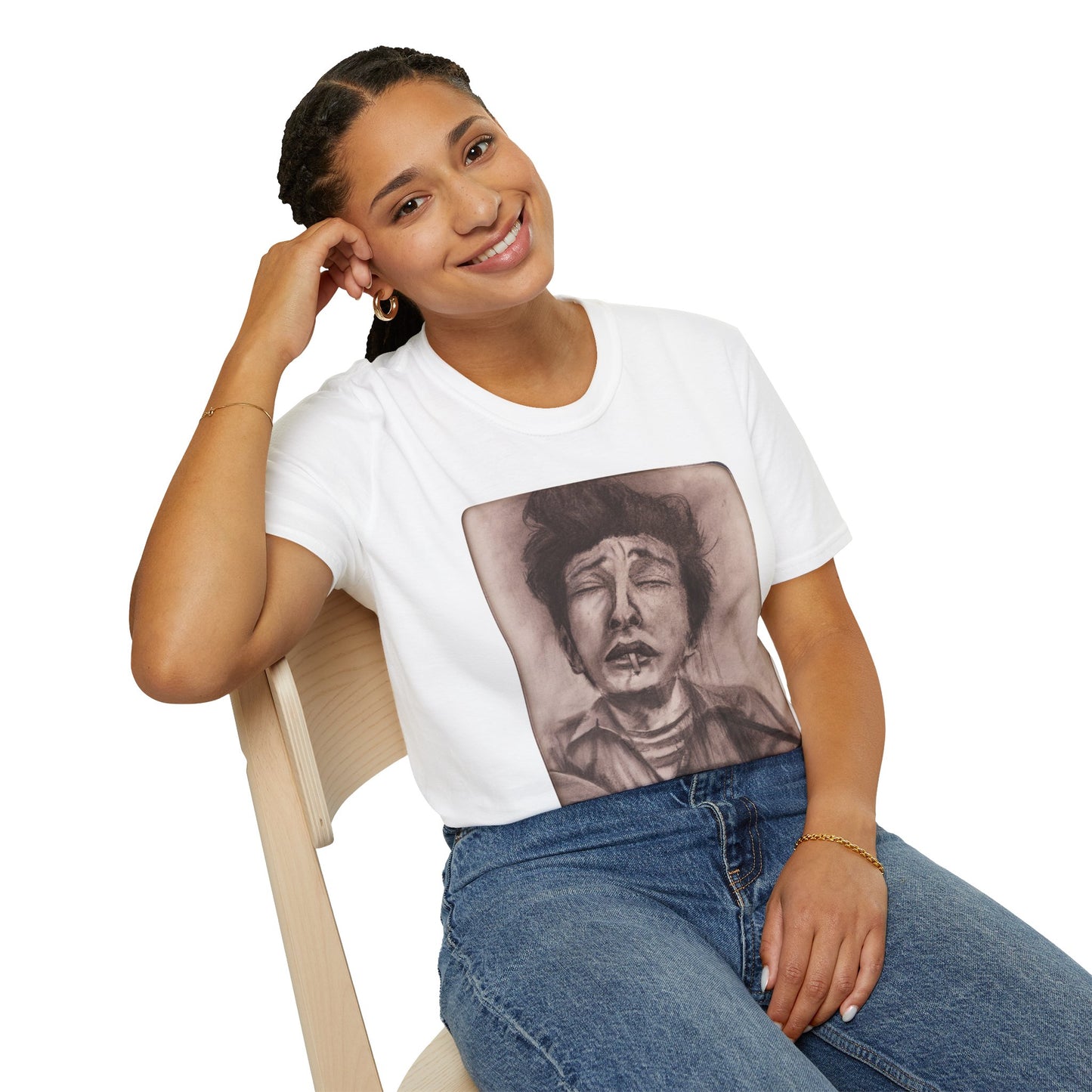 Bob Dylan Original Charcoal Print Unisex Soft Vintage Style T-Shirt, Music Lover Gift,