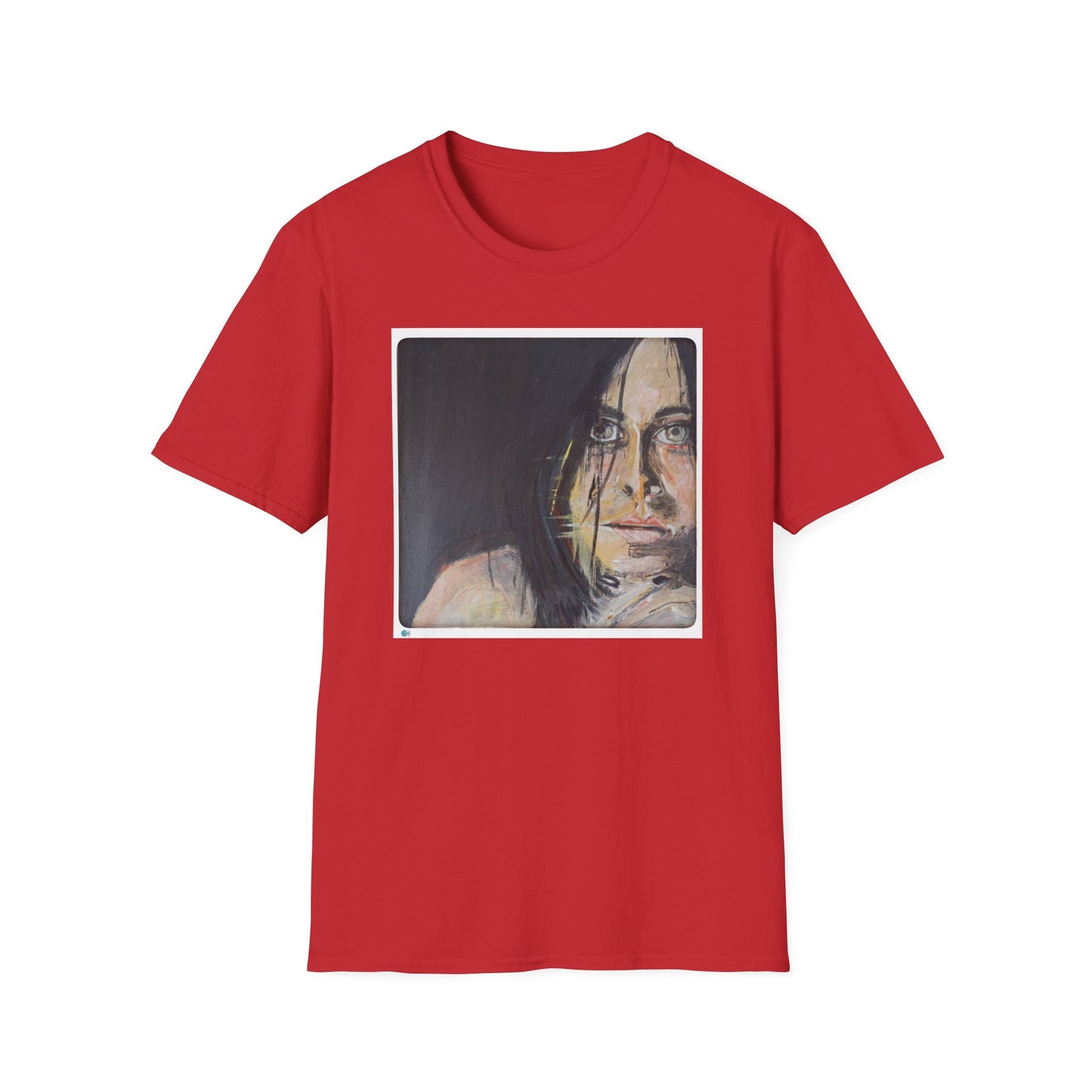 Unisex Softstyle T-Shirt with original art print of OIl painting of Sophia. Female Portrait