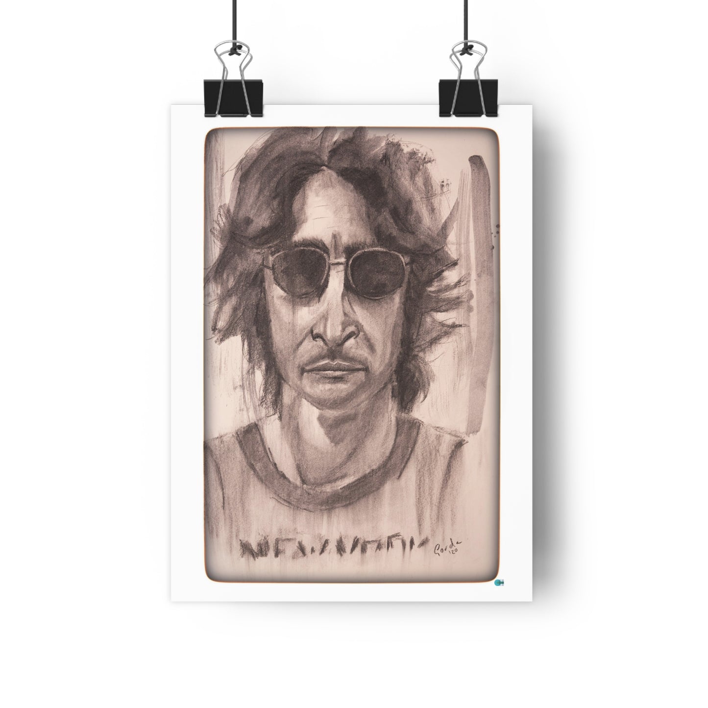 John Lennon Charcoal Art Giclee Print Poster, Wall Art Decor, Music Lover Gift, Beatles Fan Art, Home Office Decor