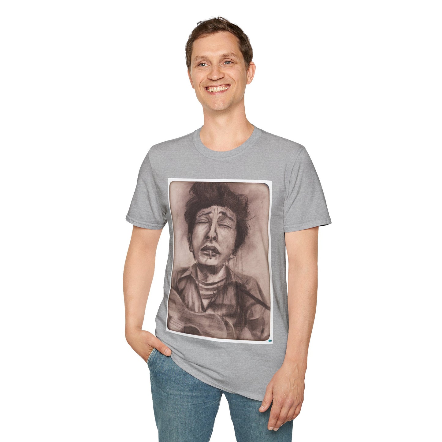 Bob Dylan Original Charcoal Print Unisex Soft Vintage Style T-Shirt, Music Lover Gift,