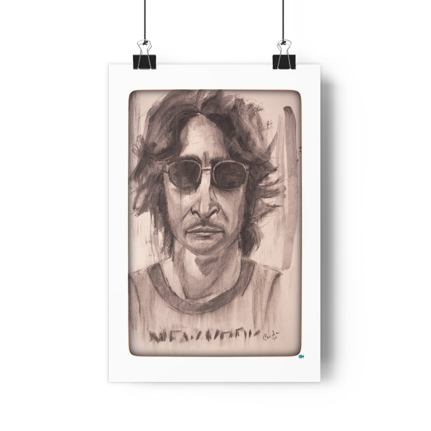 John Lennon Charcoal Art Giclee Print Poster, Wall Art Decor, Music Lover Gift, Beatles Fan Art, Home Office Decor