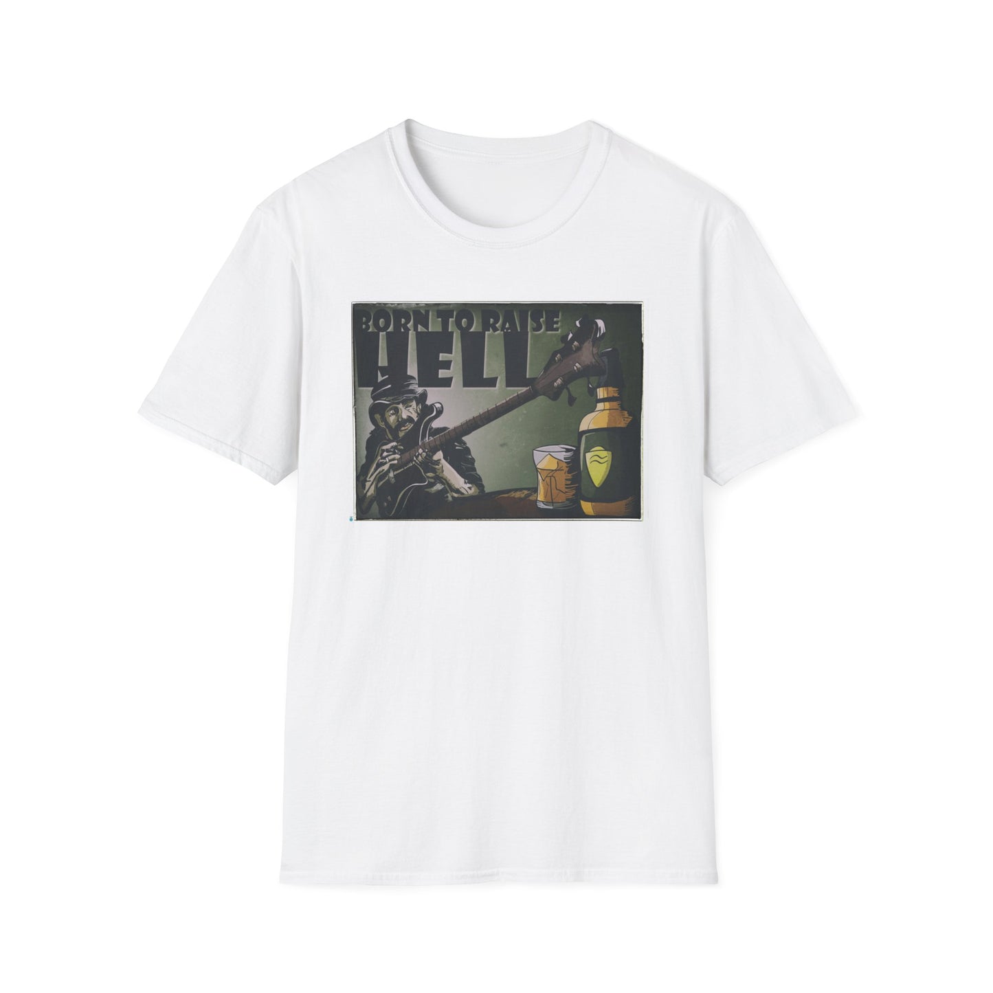 Unisex Softstyle T-Shirt with original digital illustration of Lemmy from Motorhead