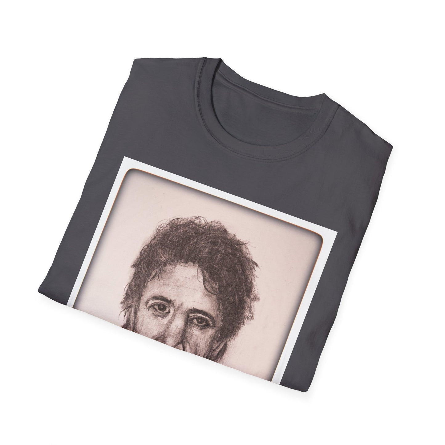 Original charcoal Art of Lou Reed, Unisex Softstyle T-Shirt