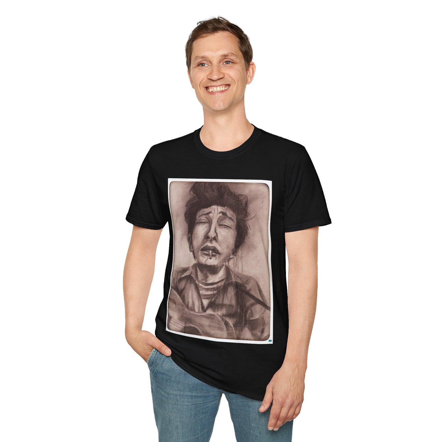 Bob Dylan Original Charcoal Print Unisex Soft Vintage Style T-Shirt, Music Lover Gift,