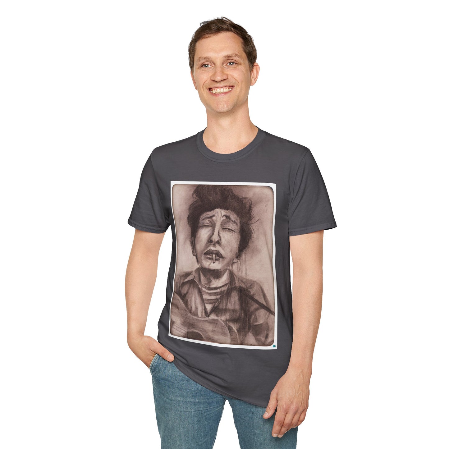 Bob Dylan Original Charcoal Print Unisex Soft Vintage Style T-Shirt, Music Lover Gift,