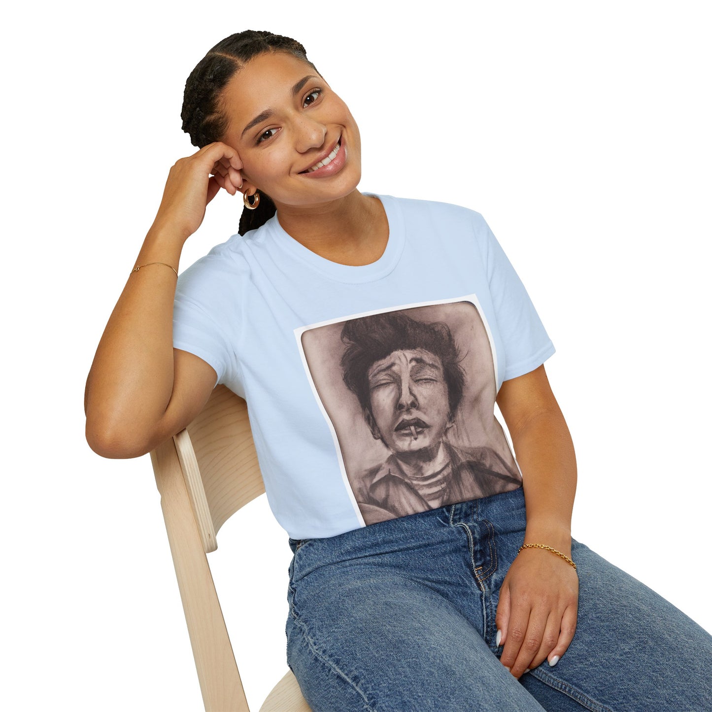 Bob Dylan Original Charcoal Print Unisex Soft Vintage Style T-Shirt, Music Lover Gift,