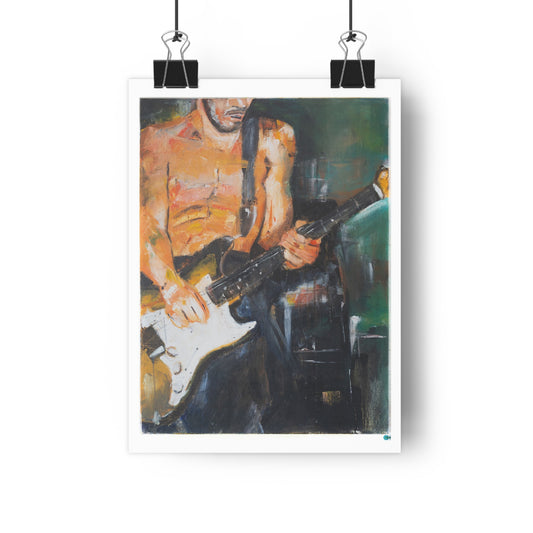 Giclee Wall Art Print - John Frusciante with Fender Stratocaster in oil on canvas