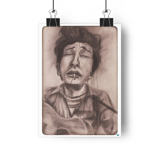 Art Print Bob Dylan Charcoal Portrait