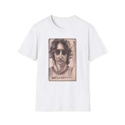 John Lennon Charcoal Drawing Unisex T-Shirt, Urban Graphic Tee, Music Lover Gift, Vintage Band Shirt, Stylish Men's Top