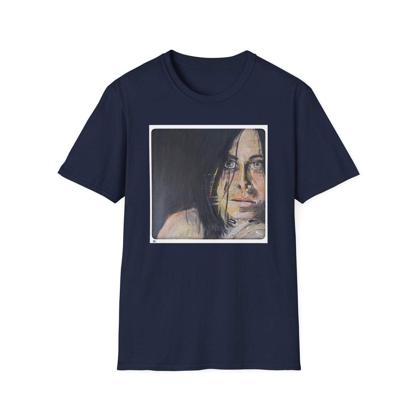 Unisex Softstyle T-Shirt with original art print of OIl painting of Sophia. Female Portrait