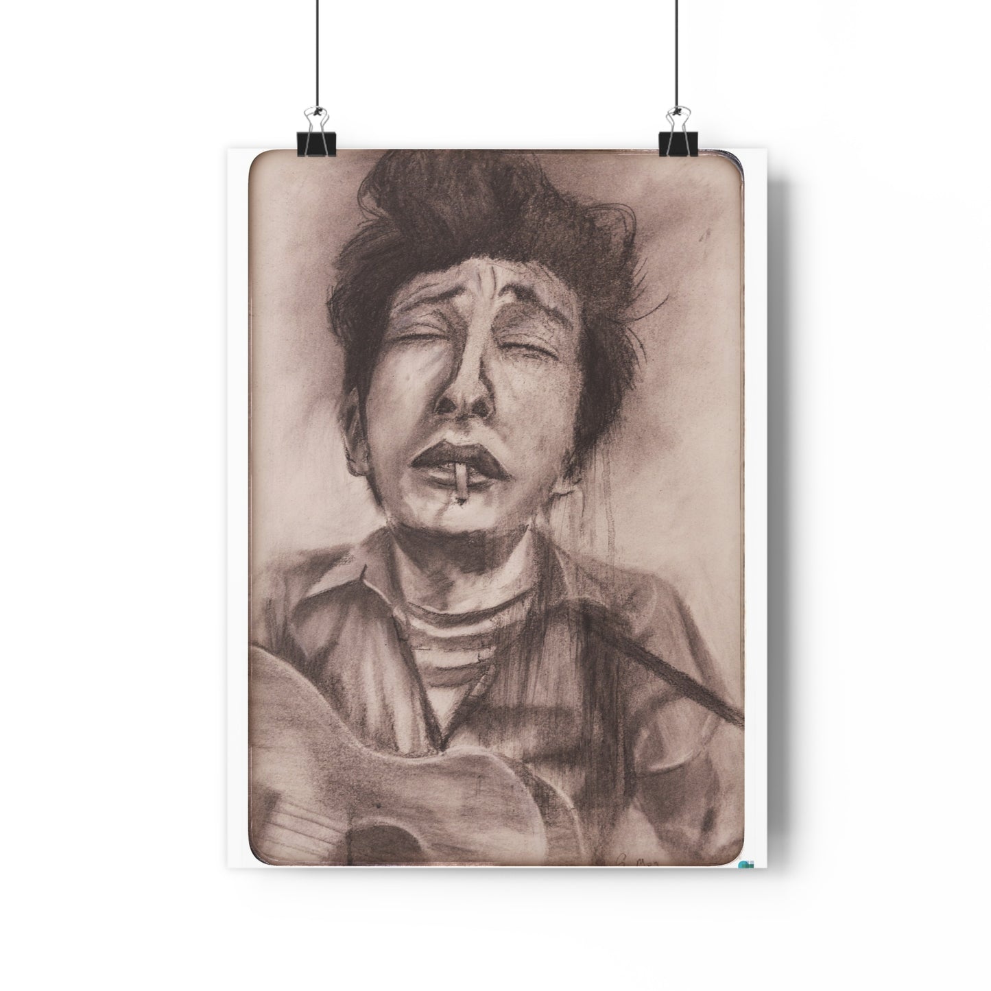 Art Print Bob Dylan Charcoal Portrait