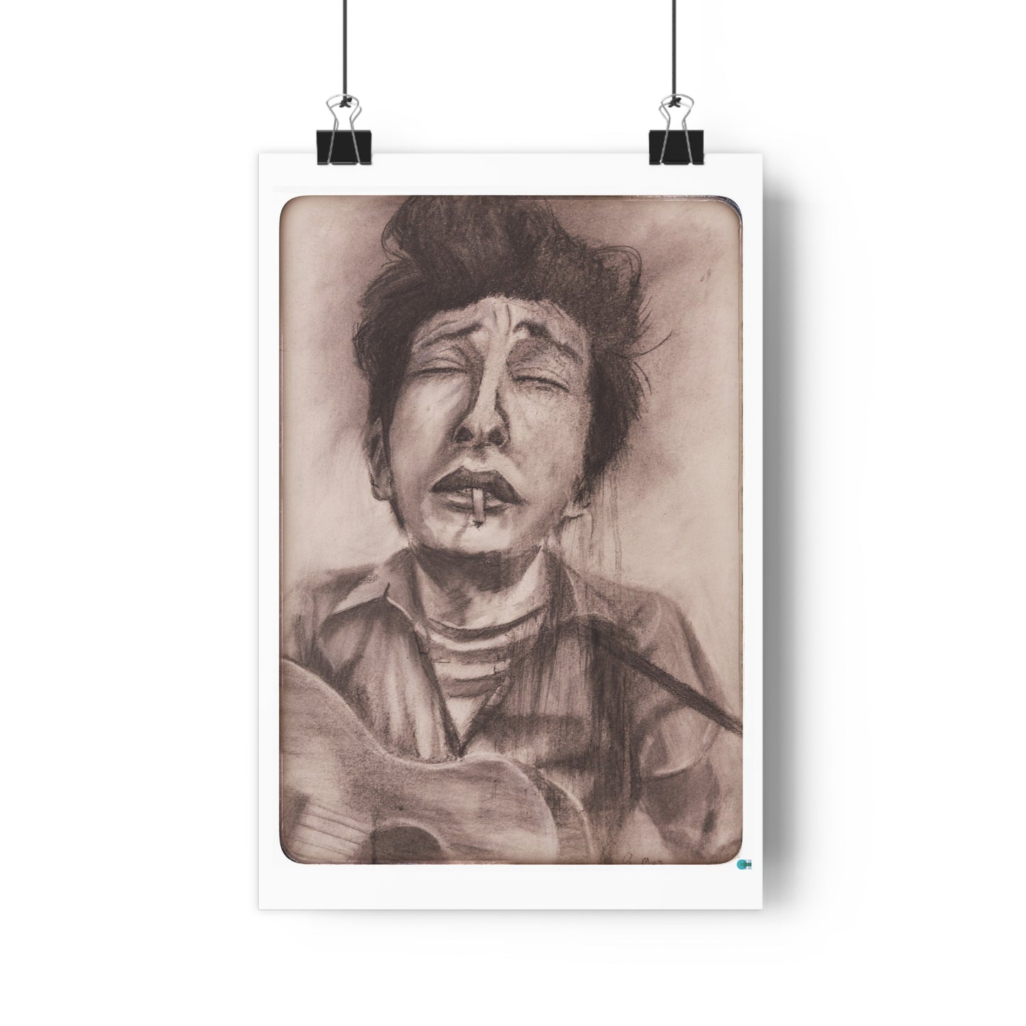 Art Print Bob Dylan Charcoal Portrait