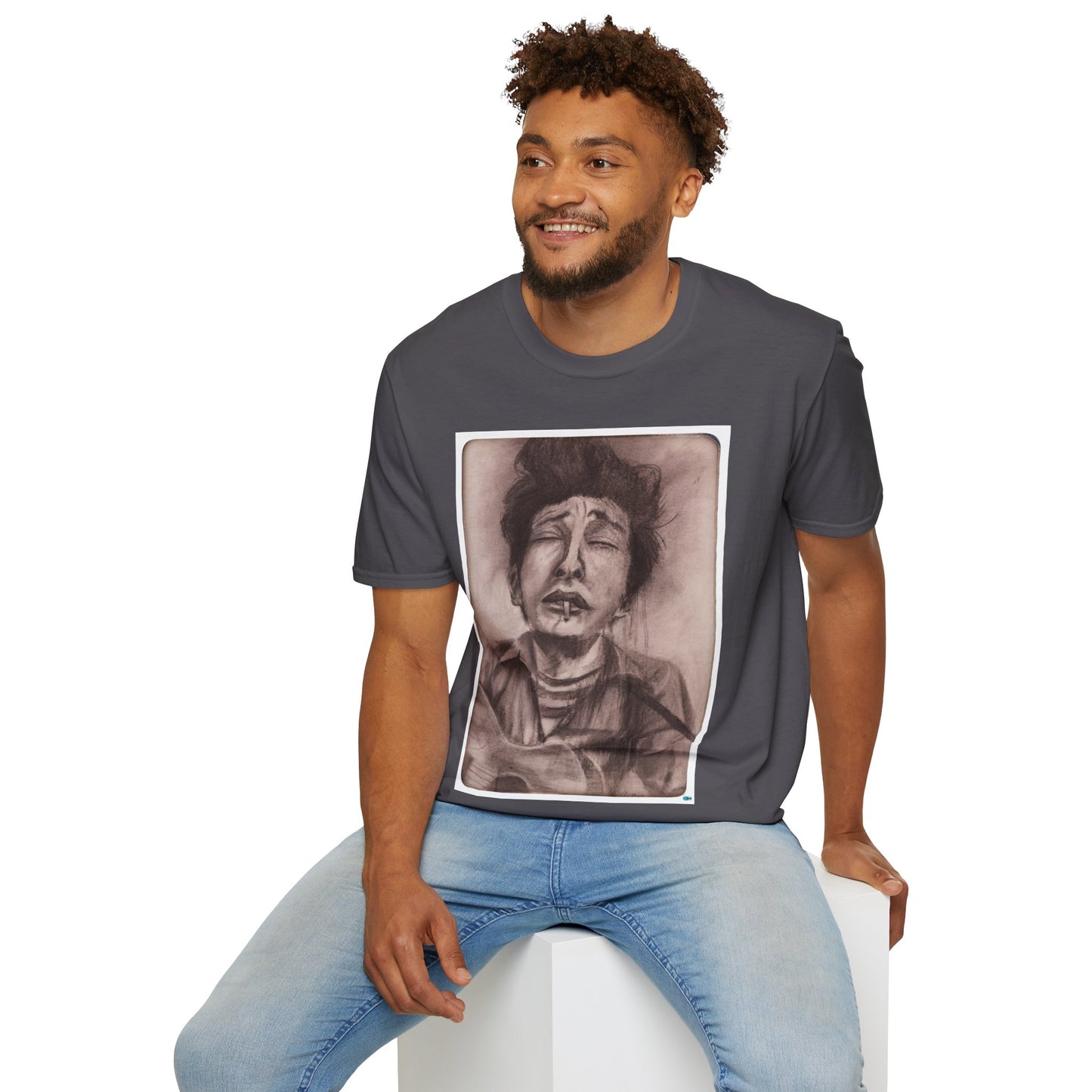 Bob Dylan Original Charcoal Print Unisex Soft Vintage Style T-Shirt, Music Lover Gift,