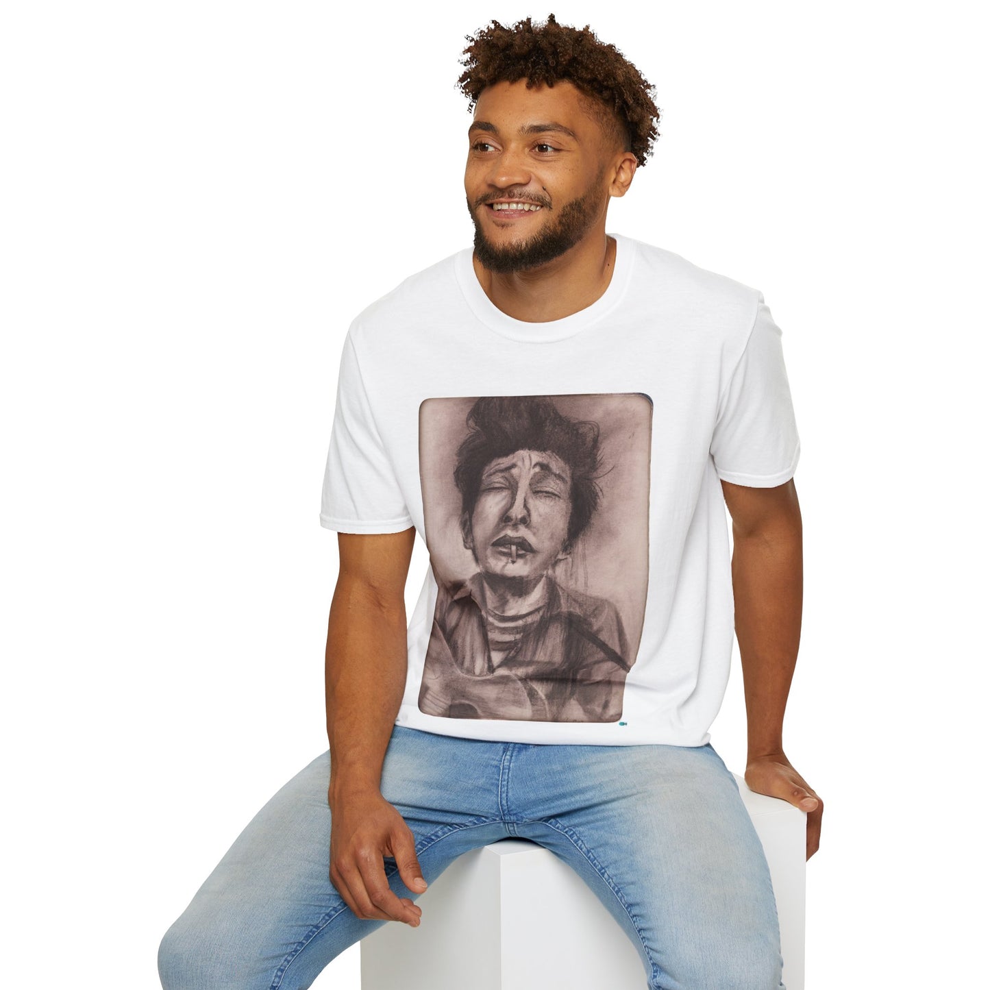 Bob Dylan Original Charcoal Print Unisex Soft Vintage Style T-Shirt, Music Lover Gift,