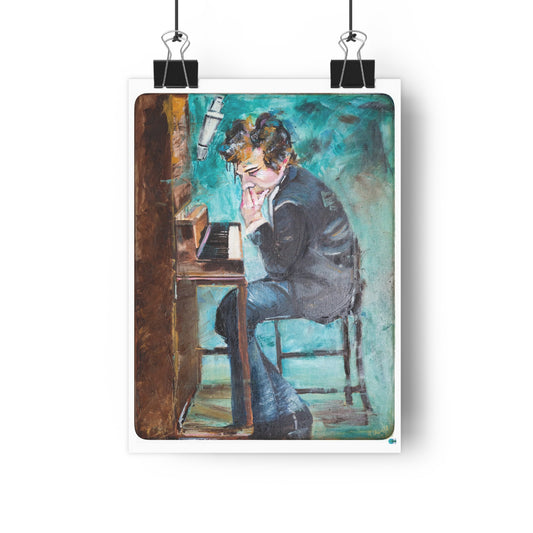 Art Print Bob Dylan Piano Studio Oil Painting