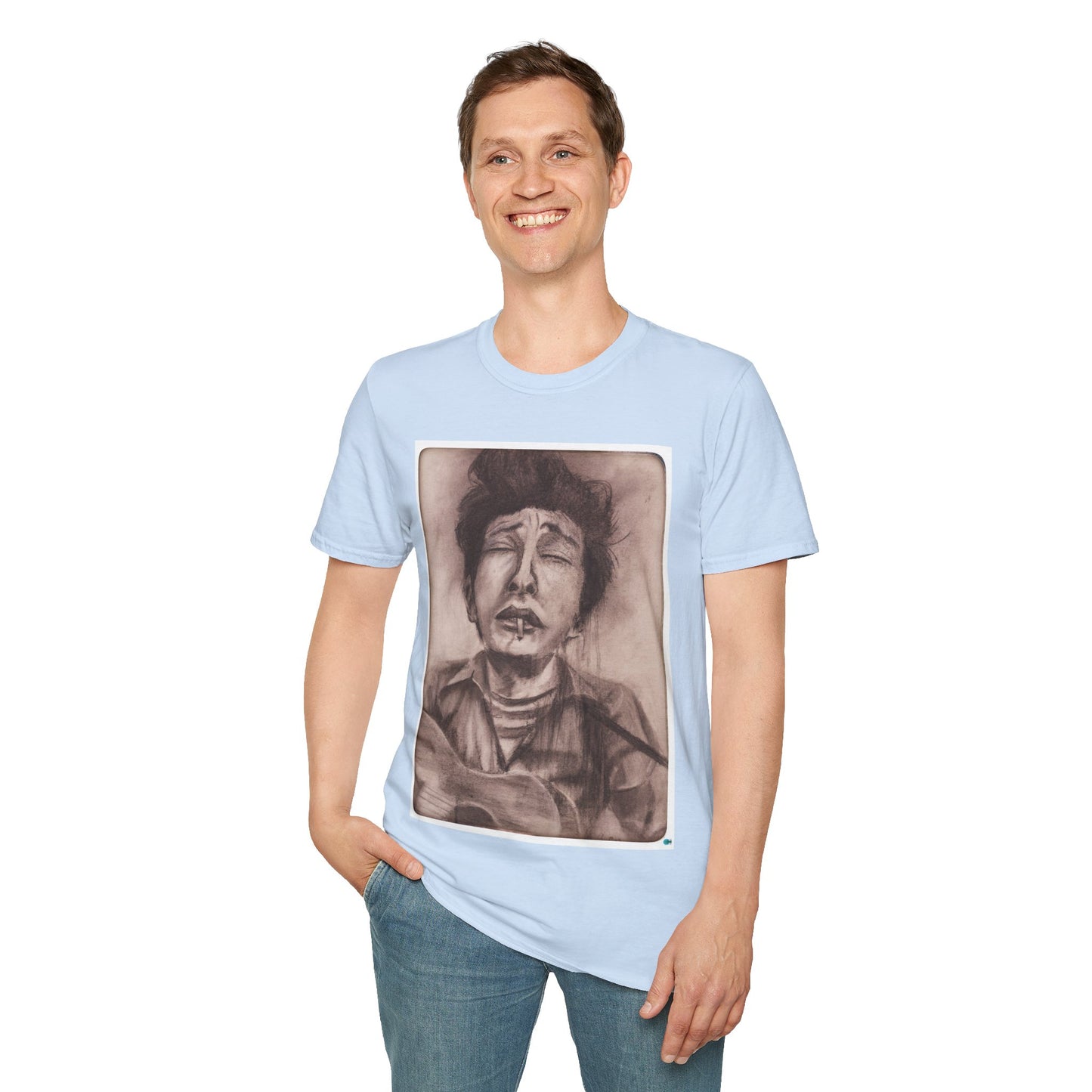 Bob Dylan Original Charcoal Print Unisex Soft Vintage Style T-Shirt, Music Lover Gift,