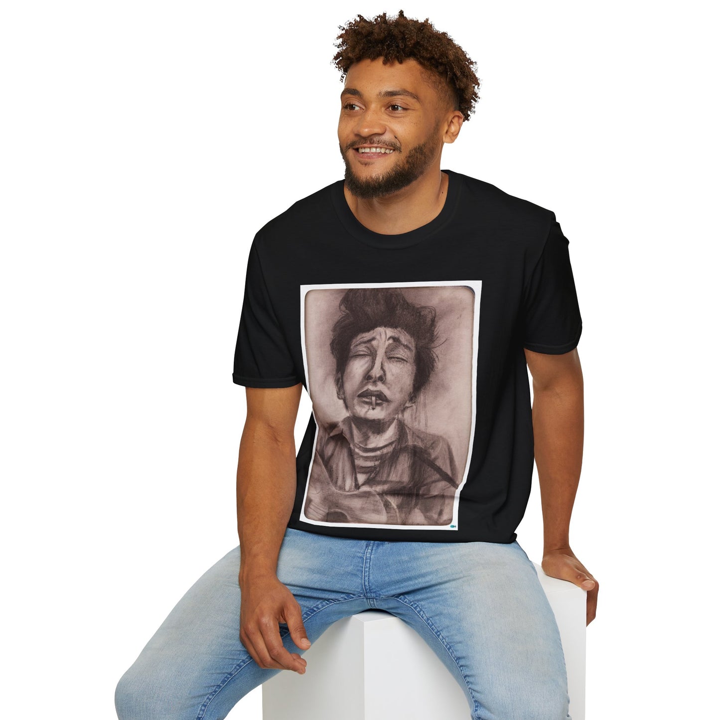 Bob Dylan Original Charcoal Print Unisex Soft Vintage Style T-Shirt, Music Lover Gift,