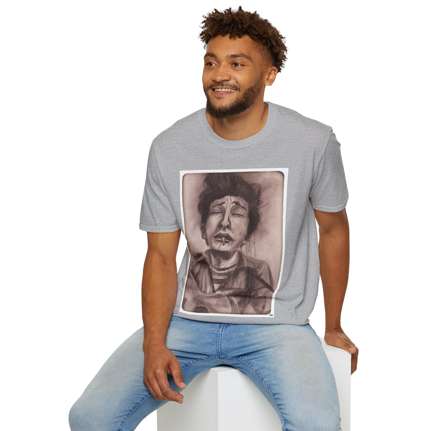 Bob Dylan Original Charcoal Print Unisex Soft Vintage Style T-Shirt, Music Lover Gift,