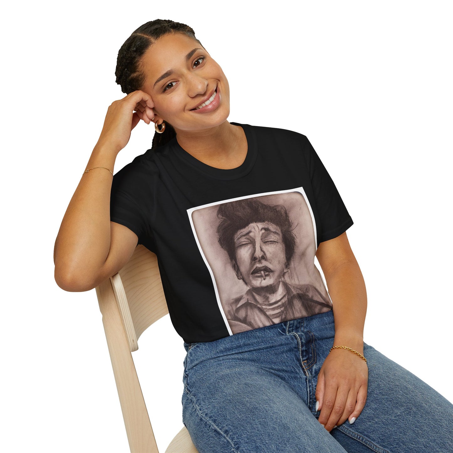 Bob Dylan Original Charcoal Print Unisex Soft Vintage Style T-Shirt, Music Lover Gift,