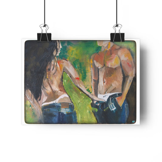 Giclée Art Print — Playful Young Lovers Romantic Wall Art