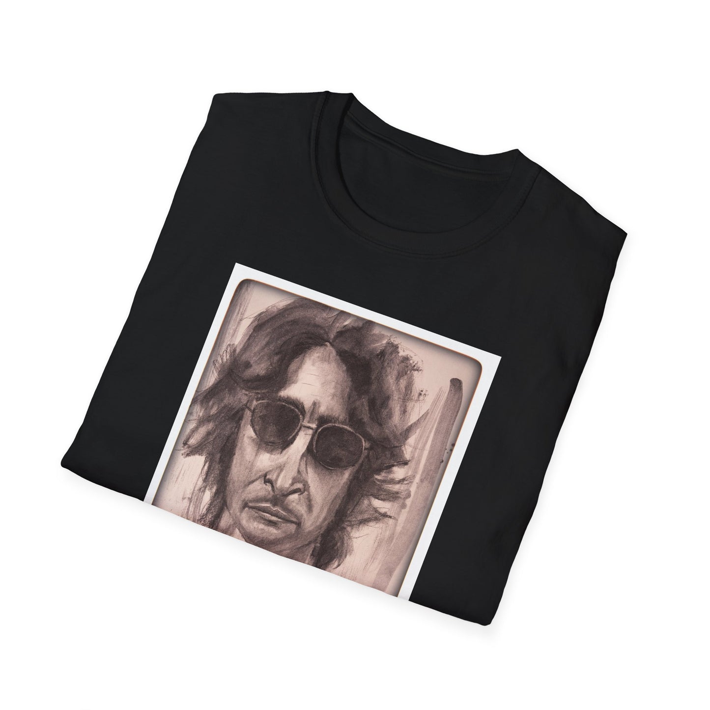 John Lennon Charcoal Drawing Unisex T-Shirt, Urban Graphic Tee, Music Lover Gift, Vintage Band Shirt, Stylish Men's Top